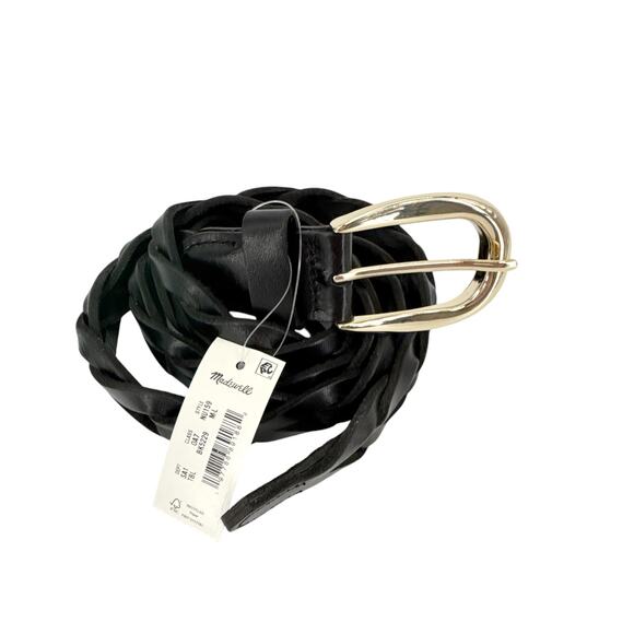 MADEWELL Braided Belt in True Black M-L - Picture 7 of 12